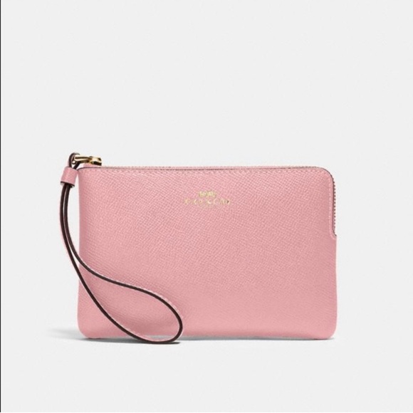 Coach Handbags - Coach Pink Corner Zip Wristlet NWT